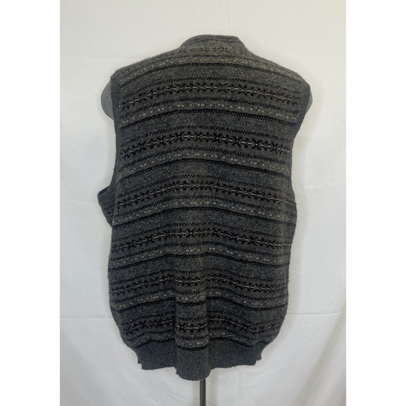Vintage Polo Ralph Lauren Fair Isle Mens L Wool Alpaca Camel Hair Vest Grey Gray - Picture 3 of 8